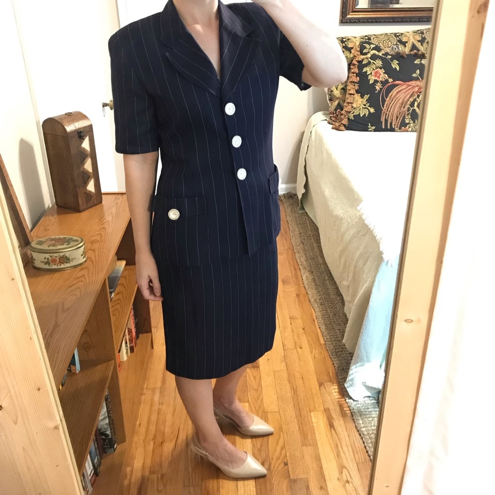 Vintage Christian Dior Pinstripe Suit- Size 10